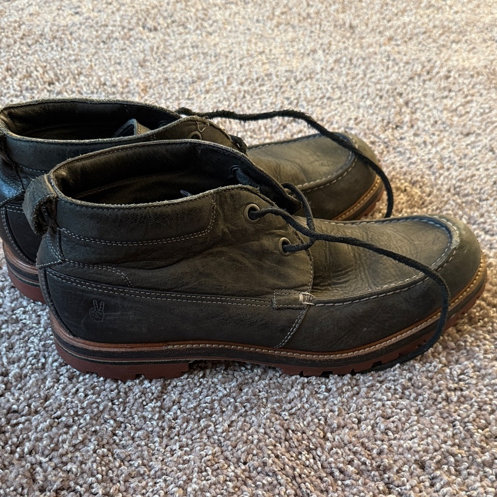 John Varvatos Dark Leather Chukka Boots